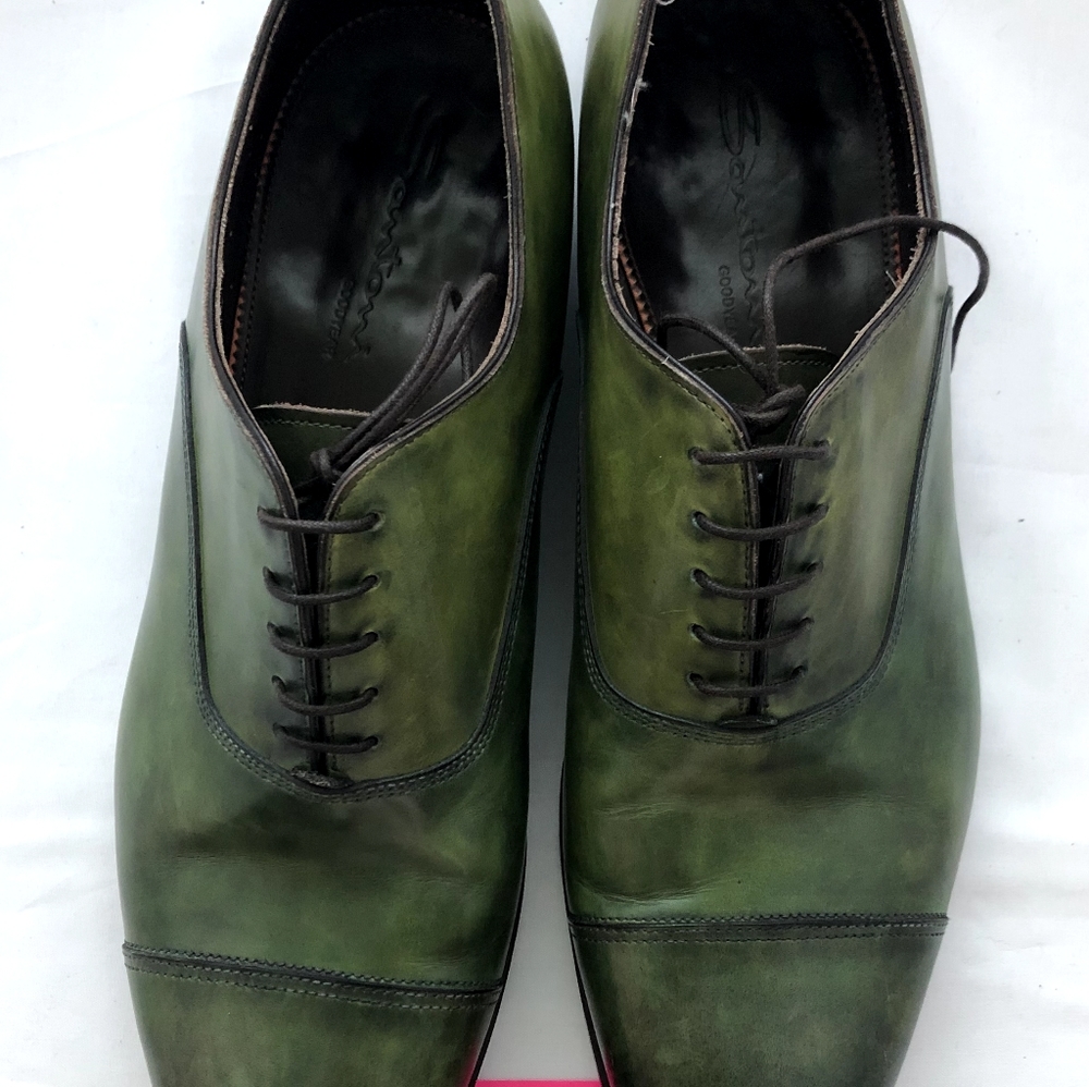Santoni Green lace-ups size 11 - Picture 2 of 5